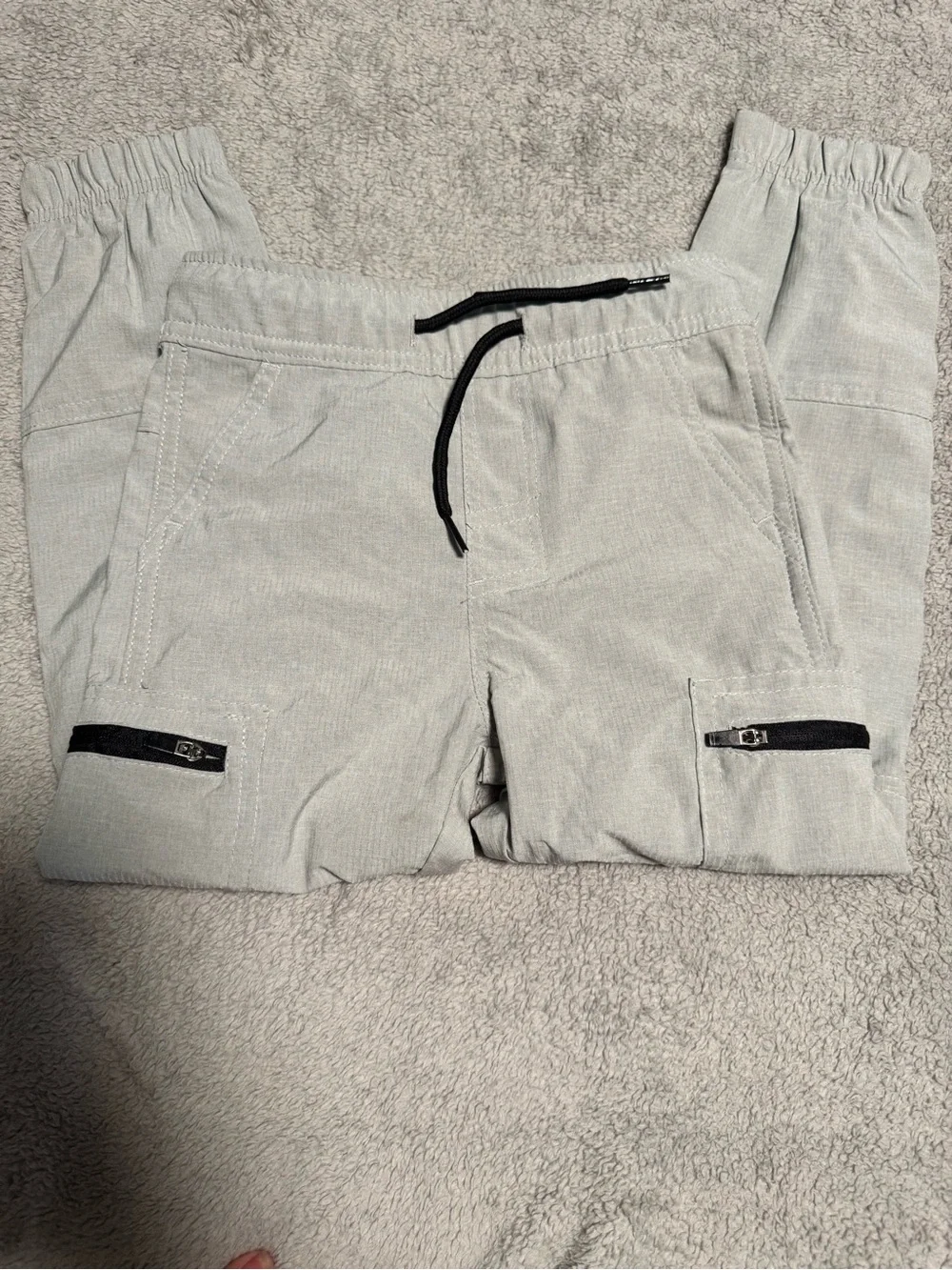 Tony Hawk Light Gray Kids Cargo Joggers with Black Accents
